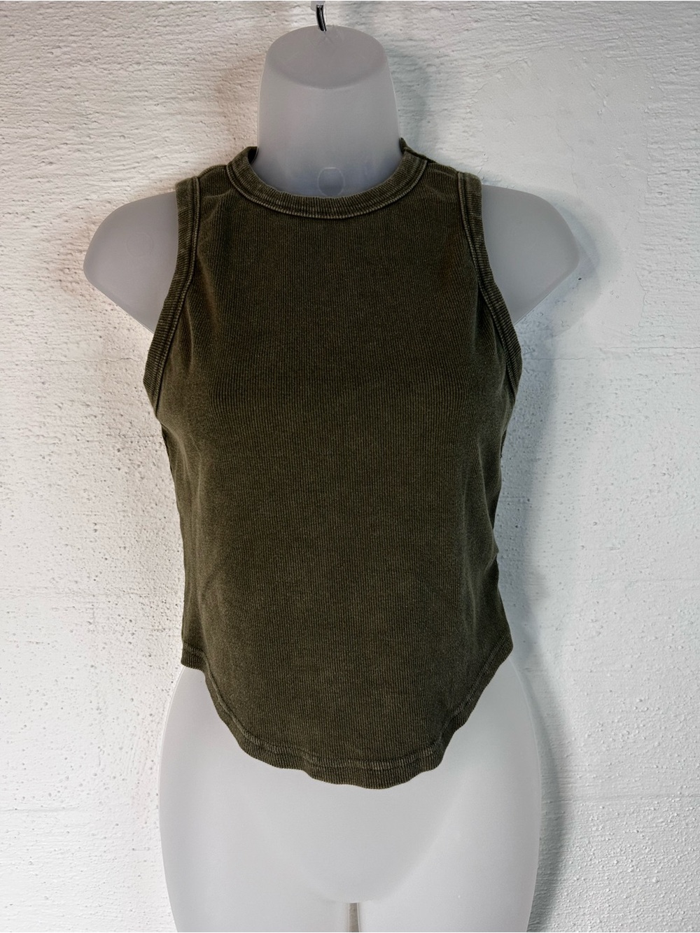 Green ribbed tank